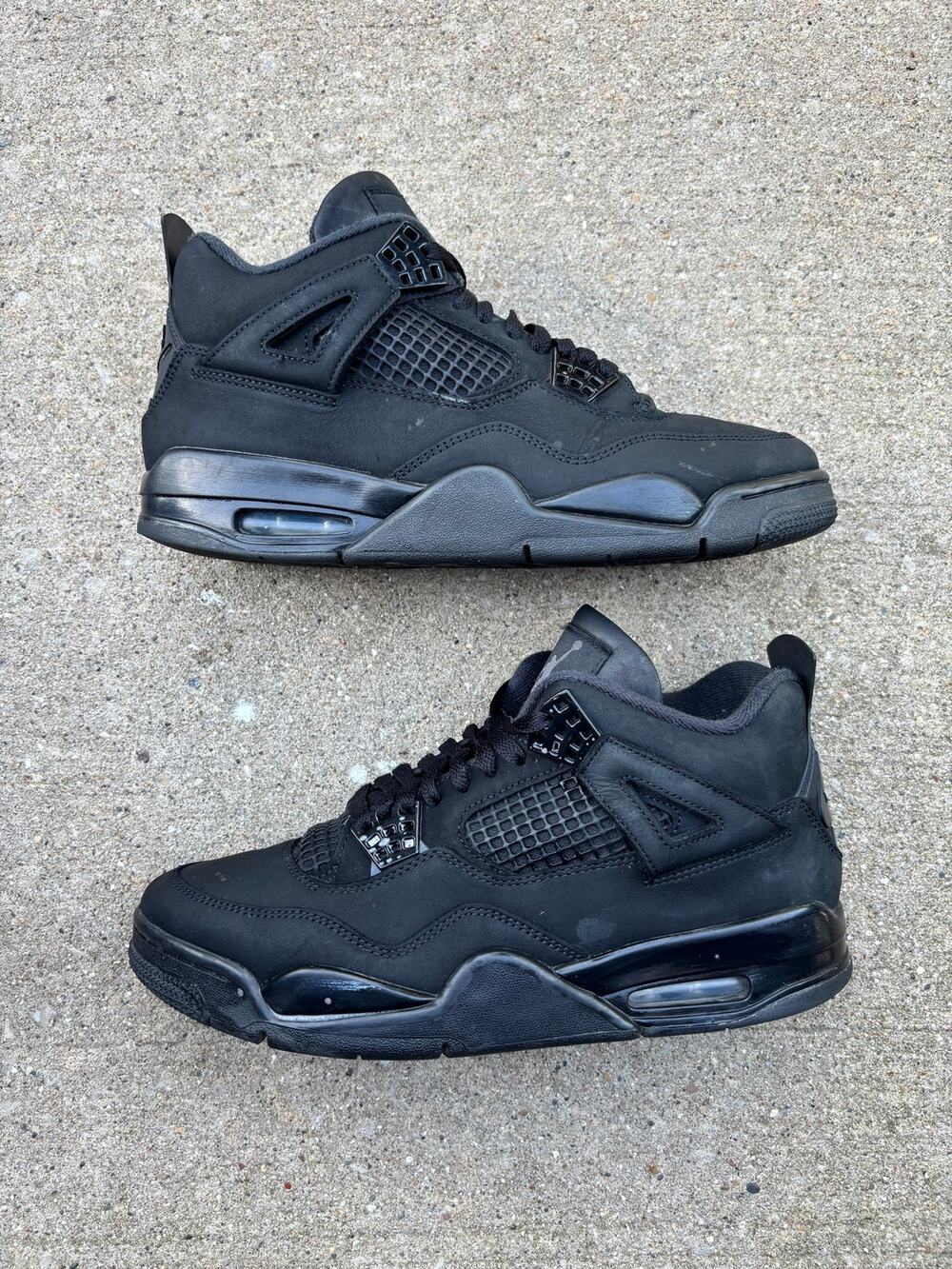 Nike Air Jordan 4 Retro Black Cat 2025 Size 9 Black Used No Insoles